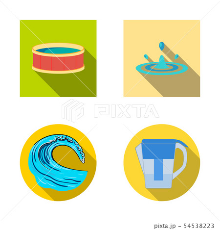 Vector illustration of water and drop icon. Collection of water and splash stock symbol for web. 54538223
