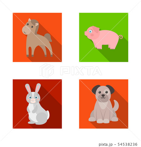 Vector design of animal and habitat symbol. Collection of animal and farm stock symbol for web. Vector design of animal and habitat symbol. Collection of animal and farm stock symbol for web. 54538236