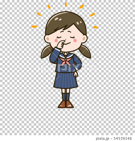 驕傲地鼻子女孩姿勢例證 54539148