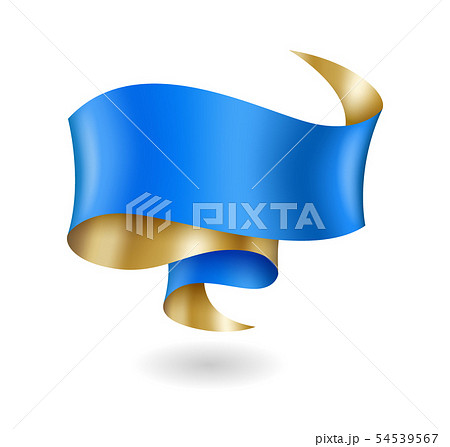 Vintage blue and gold ribbon, banner template, design element Vintage blue and gold ribbon, banner template, design element 54539567
