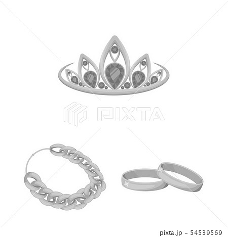 Isolated object of jewelery and necklace sign. Collection of jewelery and pendent stock vector 54539569