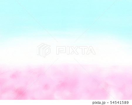 背景 コスモス畑のような水色とピンク 水平のイラスト素材