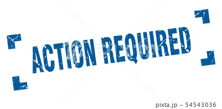 action required stamp. action required square 54543036