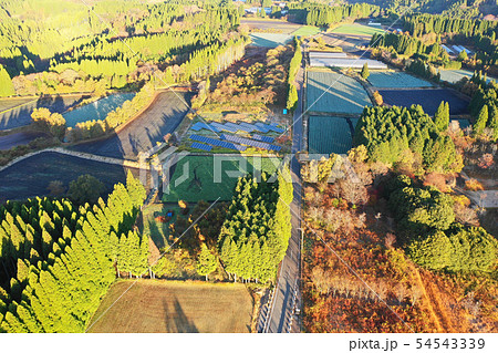 高森町の田園風景の空撮 高森町の田園風景の空撮 54543339