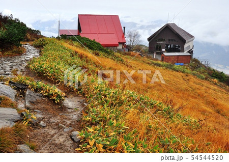 八方尾根の八方アルペンライングラートクワッドリフト第一ケルン駅と八方池山荘 54544520
