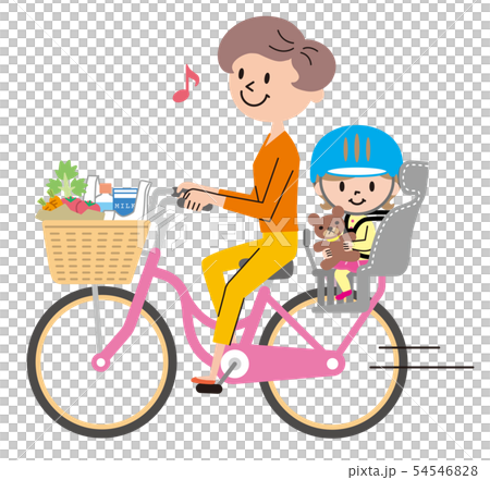 ママチャリ　買い物　イラスト 54546828