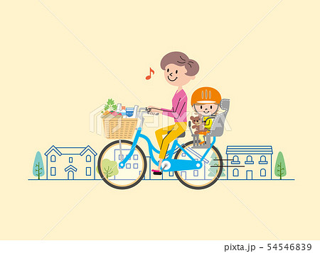 ママチャリ 買い物 イラスト ママチャリ 買い物 イラスト 54546839