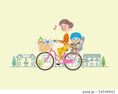 ママチャリ 買い物 イラスト ママチャリ 買い物 イラスト 54546841