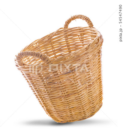 Empty wicker basket isolated on white background Empty wicker basket isolated on white background 54547490