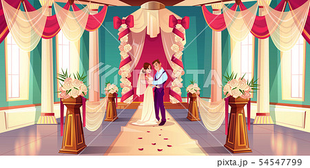 Newlyweds on wedding ceremony cartoon Newlyweds on wedding ceremony cartoon 54547799