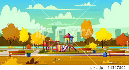 background of playground in park, autumn background of playground in park, autumn 54547802