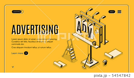 Advertising company isometric web banner 54547842
