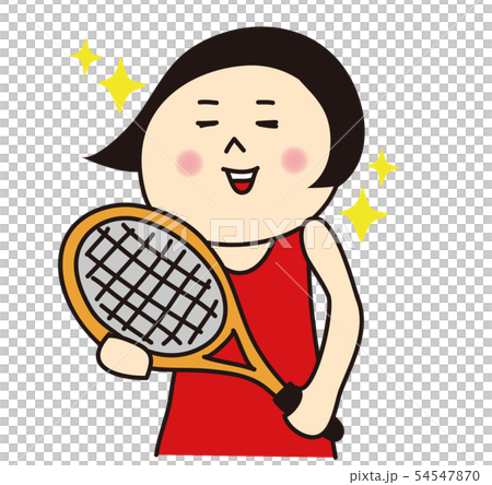 有網球拍的一名婦女 54547870