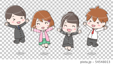 男人和女人快樂地跳（西裝） 54548013