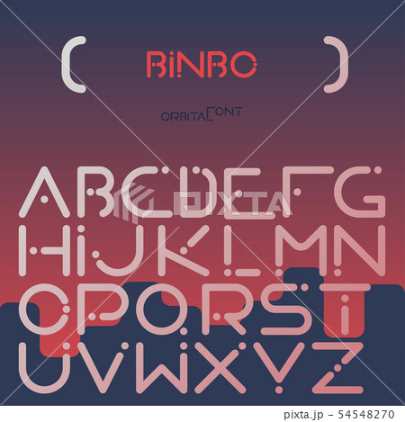 English alphabet digital letters flat vector set 54548270