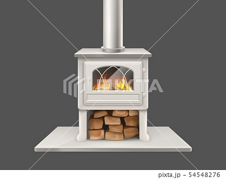 House fireplace with burning firewood vector House fireplace with burning firewood vector 54548276