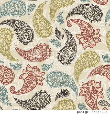 Classic Native Paisleys Seamless Pattern for wallpaper design Classic Native Paisleys Seamless Pattern for wallpaper design 54548908