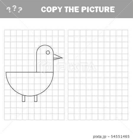 Coloring The Cute Cartoon Duck. Educational Game for Kids. Vector illustration 54551465
