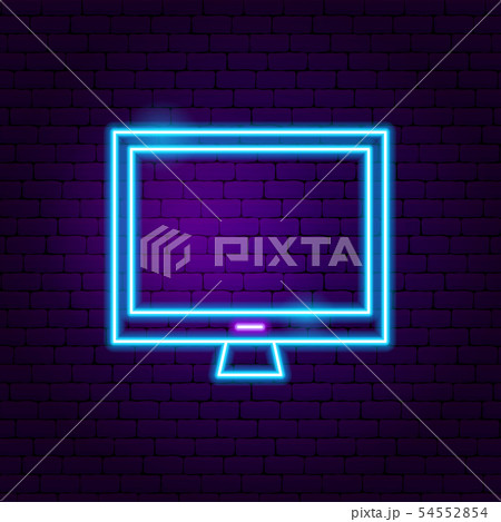 Computer Neon Label 54552854