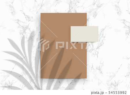 Paper sheet and Business card Mockup with shadow Paper sheet and Business card Mockup with shadow 54553992