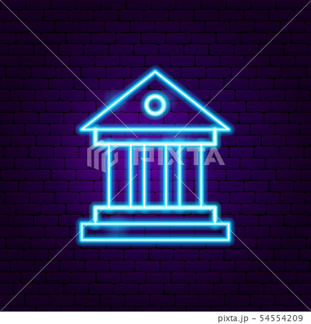 School Building Neon Label School Building Neon Label 54554209