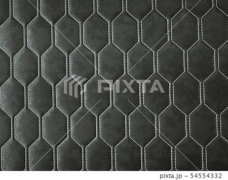 Leather stitched hexagon or honecomb black shiny 54554332