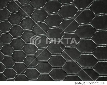 Leather stitched hexagon or honecomb black shiny 54554334