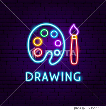Drawing Neon Label 54554500