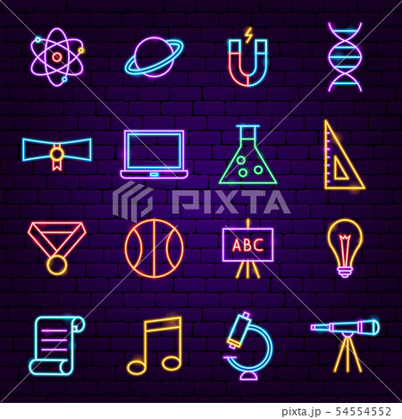 Back to School Neon Icons 54554552
