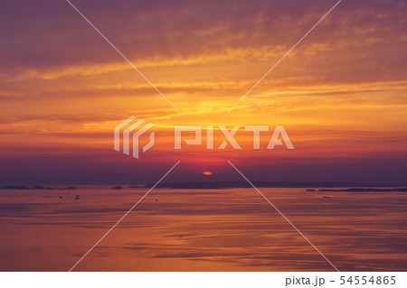 渥美半島 三河湾 夕陽 渥美半島 三河湾 夕陽 54554865