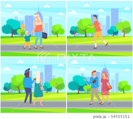 People Spending Time in Park, Couples and Family People Spending Time in Park, Couples and Family 54555151