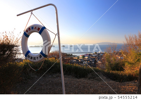 岡山・牛窓新八景の一つ「阿弥陀ヶ峰」から牛窓のレトロな町並みと瀬戸の多島美を展望 54555214