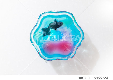 夏の和風ゼリー Japanese style jelly with goldfish design 夏の和風ゼリー Japanese style jelly with goldfish design 54557281