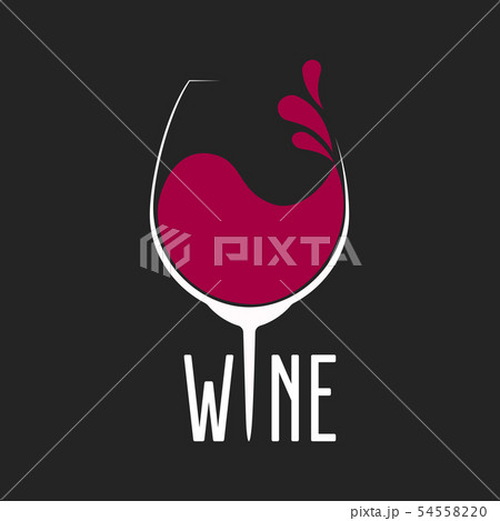 Glass of Wine with splash logo design 54558220