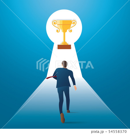 businessman walking into the trophy 54558370