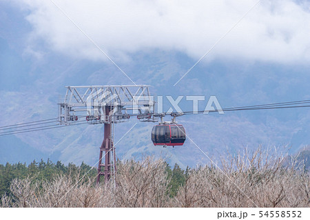 Hakone cable car lift to owakudani mountain with 54558552