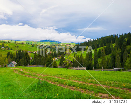 Scenic mountains nature and an old village of Scenic mountains nature and an old village of 54558785