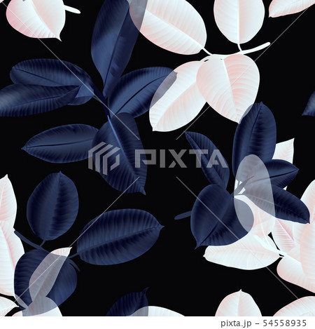 Seamless pattern, dark purple and light pink Ficus 54558935
