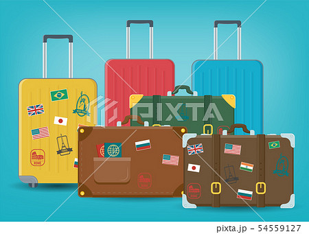 Travel luggage set. Travel and Tourism concept. Flat design. Vector Travel luggage set. Travel and Tourism concept. Flat design. Vector 54559127