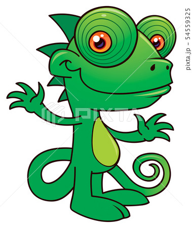 Happy Chameleon Cartoonのイラスト素材 54559325 Pixta