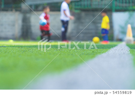 Soccer Academy field for children training blurred Soccer Academy field for children training blurred 54559819