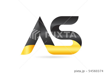 joined or connected AS A S yellow black alphabet 54560374