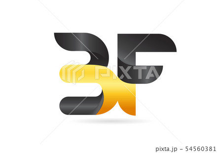 joined or connected BF B F yellow black alphabet 54560381