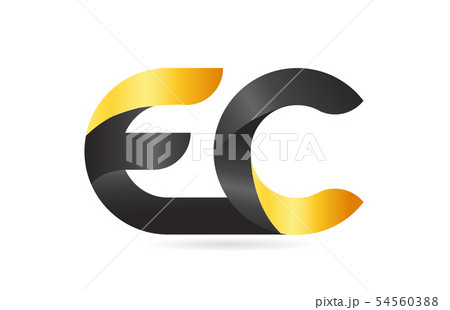 joined or connected EC E C yellow black alphabet joined or connected EC E C yellow black alphabet 54560388