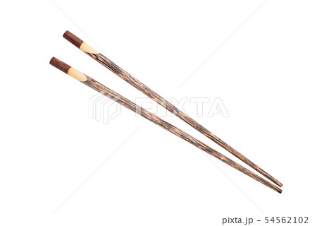 Wooden chopsticks on white background Wooden chopsticks on white background 54562102
