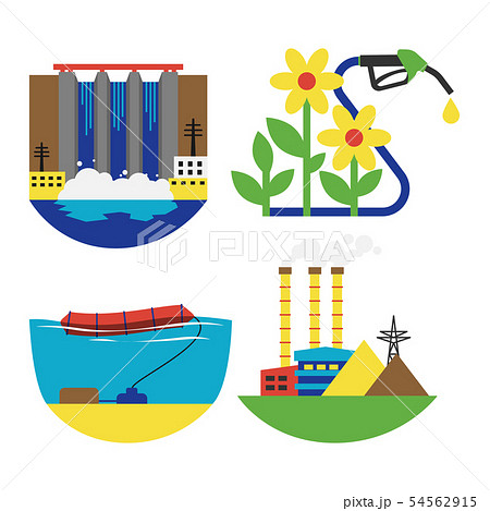 Alternative energy source set vector illustration. 54562915