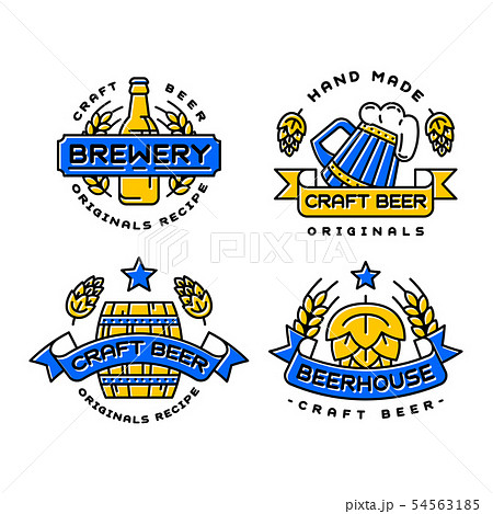 Craft beer bages vector set. 54563185