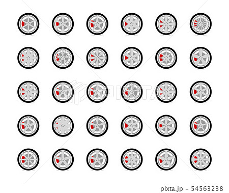 Set tires and wheels. Disc wheel car icon vector. Set tires and wheels. Disc wheel car icon vector. 54563238