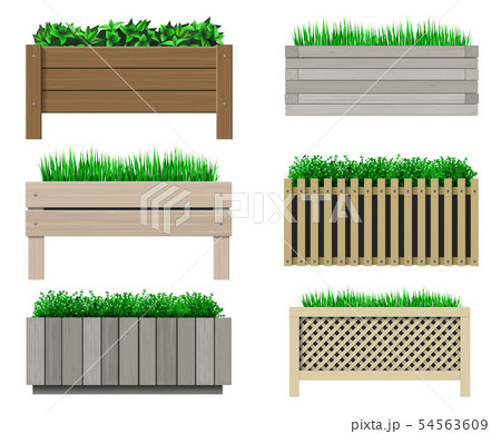 Set of wooden pots for plants 54563609