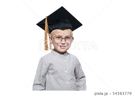 Portrait of a cute blond boy in big glasses and an Portrait of a cute blond boy in big glasses and an 54563779